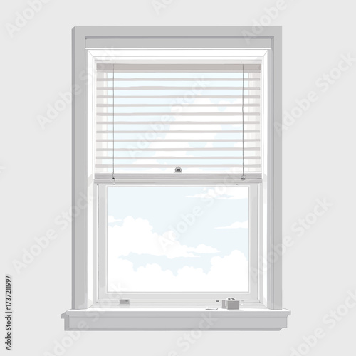 Minimalist Window with Blinds in Soft Light