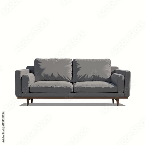 Modern Gray Sofa in Minimalist Living Room