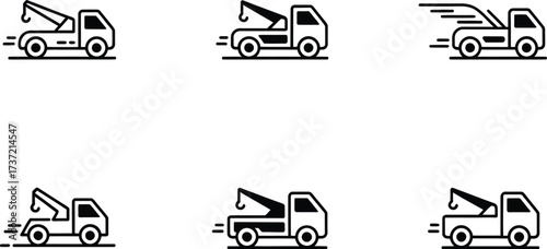 Tow Truck Icons: Assistance, Recovery, and Transportation