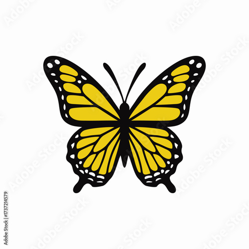 Yellow butterfly design vector illustration