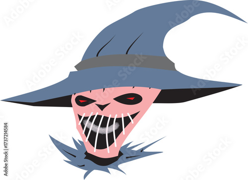 Scary Halloween Monster with Witch Hat