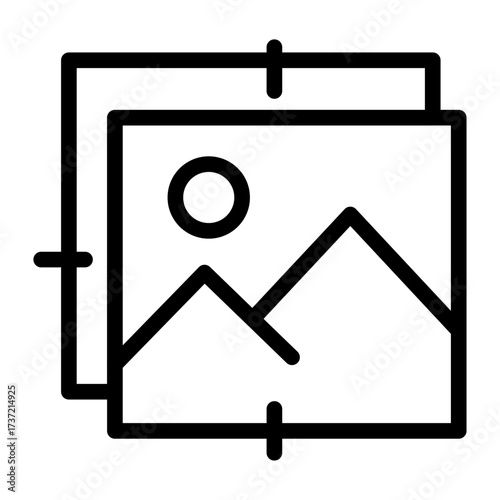 Image Cropping Line Icon of Composition (Design) Icon Set