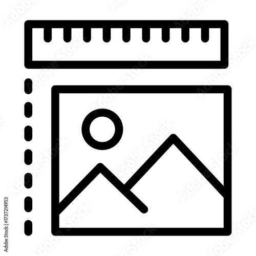 Image Scaling Line Icon of Composition (Design) Icon Set