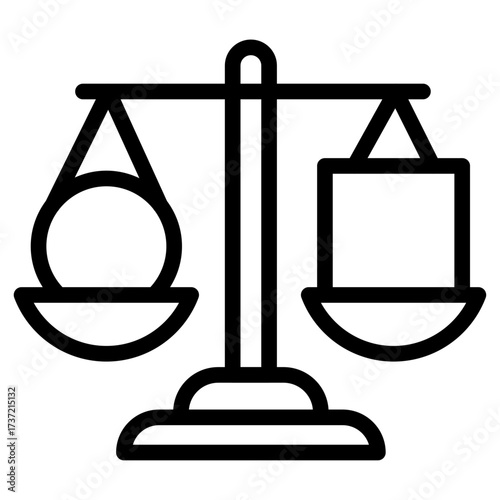 Balance Scale Line Icon of Visual Weight Icon Set