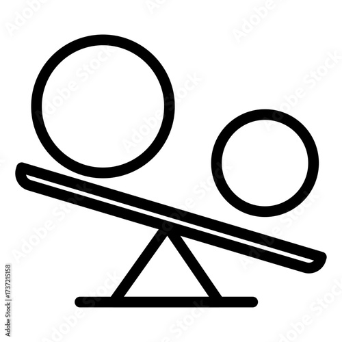 Object Weight Comparison Line Icon of Visual Weight Icon Set