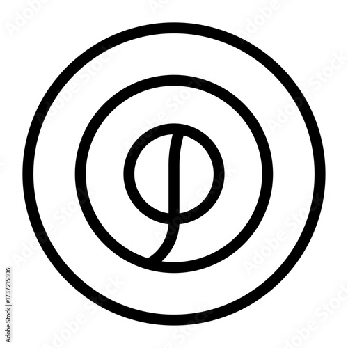 Golden Circle Line Icon of Golden Ratio Icon Set