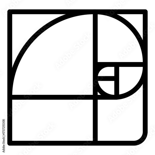 Golden Ratio Curve Line Icon of Golden Ratio Icon Set