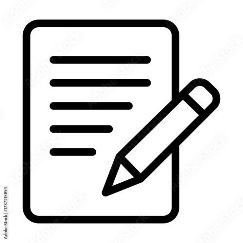 Document Writing Line Icon of Case Studies (Content) Icon Set