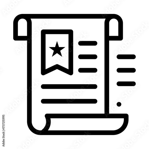 Scroll Document Line Icon of Case Studies (Content) Icon Set