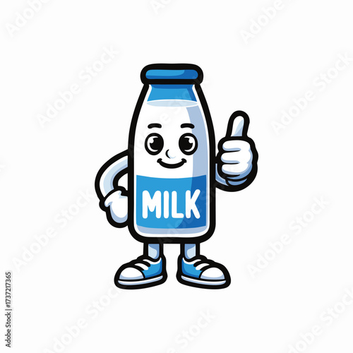Milk character mascot design vector illustration