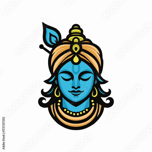 Lord khrisna hindu design vector illustration