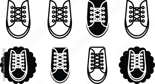 Collection of Sneaker Icons with Different Styles and Fillings
