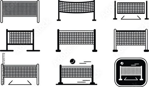 Collection of Volleyball and Tennis Net Icons