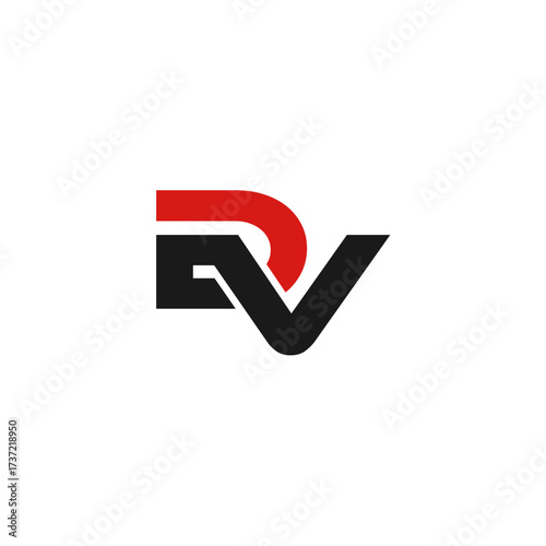 Letter DV simple logo design vector