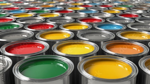 Colorful Paint Cans Display