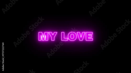 animated text for purposes in everyday life, bright neon in various colors