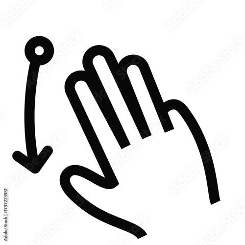 Three finger drag down icon