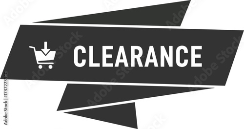 Vector art of a clearance sale banner with a shopping cart