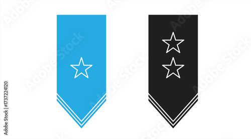 Military rank badge icon symbol. Vector illustration.