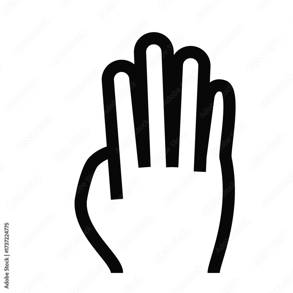 Obraz premium Hand with Four Fingers Up