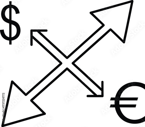 Vector art of dollar and euro currency exchange