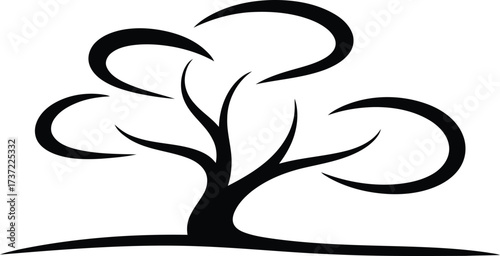 Stylized Abstract Tree Logo Icon - Nature and Growth Symbol