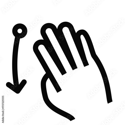 Swipe down hand gesture