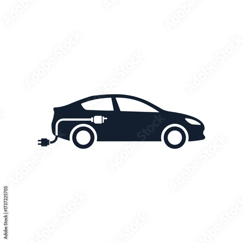 Electric Car Charging Icon – EV Plug-in and Sustainable Mobility Symbol