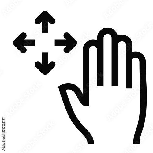 Hand with Directional Arrows