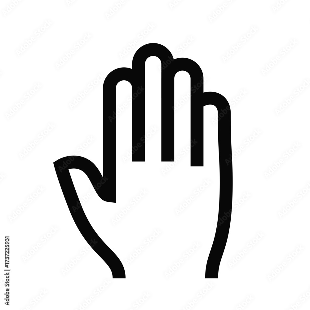 Obraz premium Open Hand Stop Gesture Icon