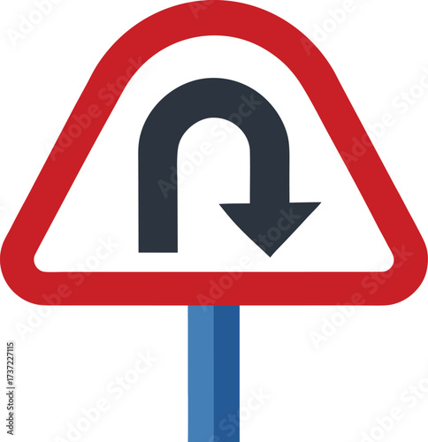 Road sign indicating a u turn is permitted or required
