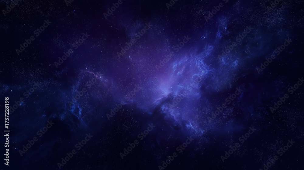 Fototapeta premium Dark Blue Mysterious Nebula Background Futuristic Sci-Fi Cosmic Deep Space