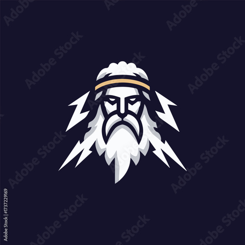 Zeus God Thunder Logo