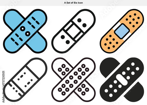 Bandage Icon Set Medical Treatment and First Aid Symbols