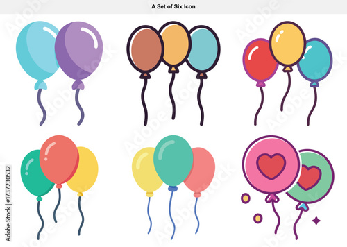 Colorful Balloons Illustration Vector Set for Celebrations and Fun