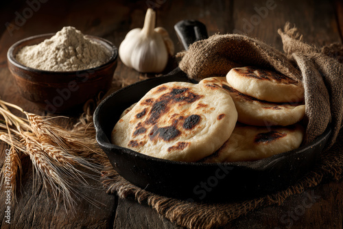 Fototapeta Naklejka Na Ścianę i Meble -  Bieszczadzkie Proziaki, soda bread, originating from Subcarpathia. AI generativ.