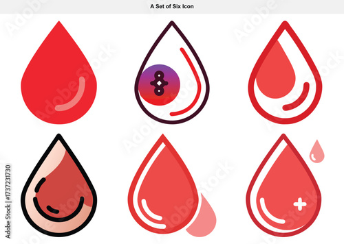 Blood Drop Icons Vector Illustrations of Medical and Health Concepts