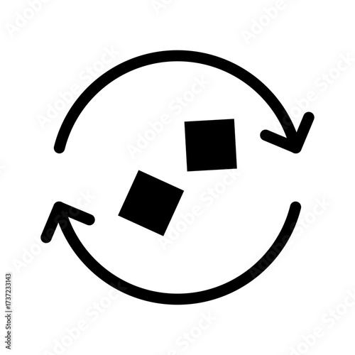 Square Rotation Balance Line Icon of Dynamic and Static Balance Icon Set