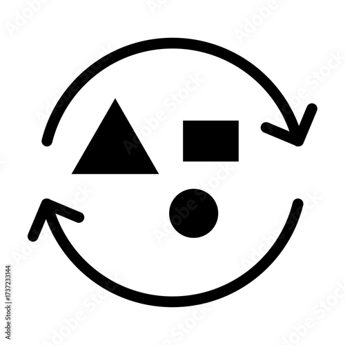 Circular Motion Line Icon of Dynamic and Static Balance Icon Set
