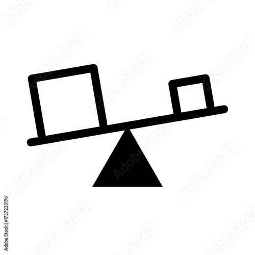 Unbalanced Platform Line Icon of Dynamic and Static Balance Icon Set