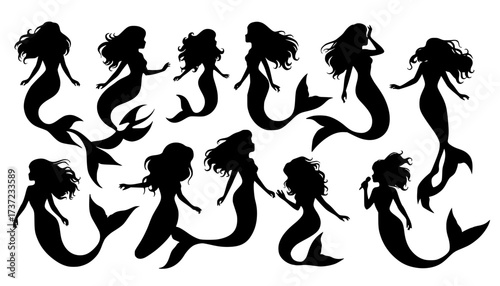 Silhouette of mermaid

