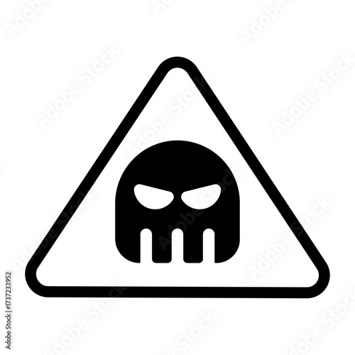 Deadly Warning Triangle Line Icon of Malware and Virus (Web) Icon Set