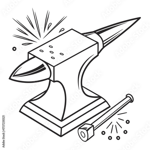 Vector art of anvil