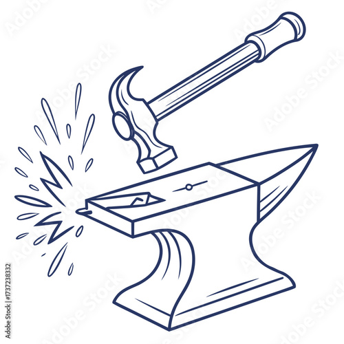 Vector art of anvil isolated on white