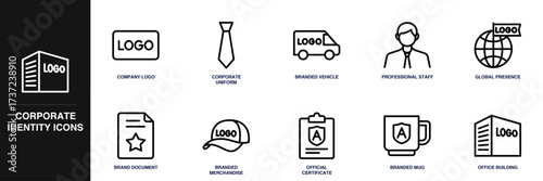 Corporate Identity Line Icon Set