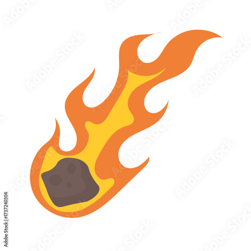 Cartoon Comet Flat  Illustration