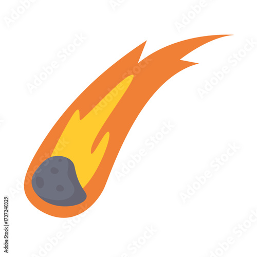 Cartoon Comet Flying Through Space