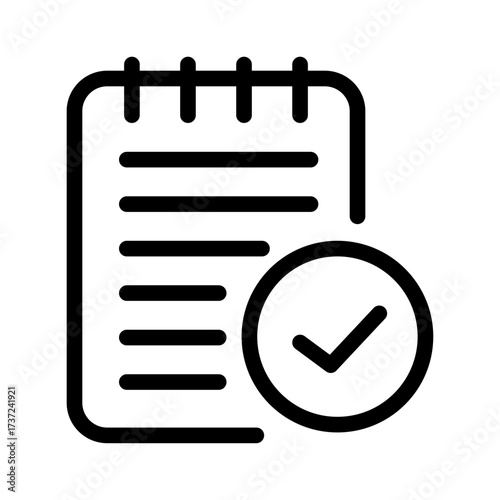 Checklist Notepad Line Icon of Blog Design Icon Set
