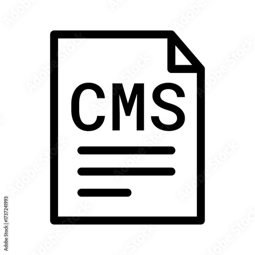 CMS Document Line Icon of Content Management System Icon Set