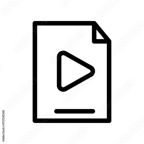 Video Script Line Icon of Video Content Icon Set